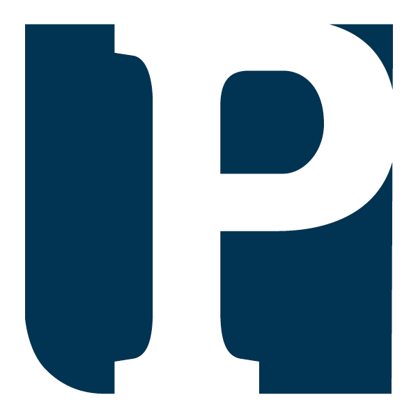 A logo of a large "P"